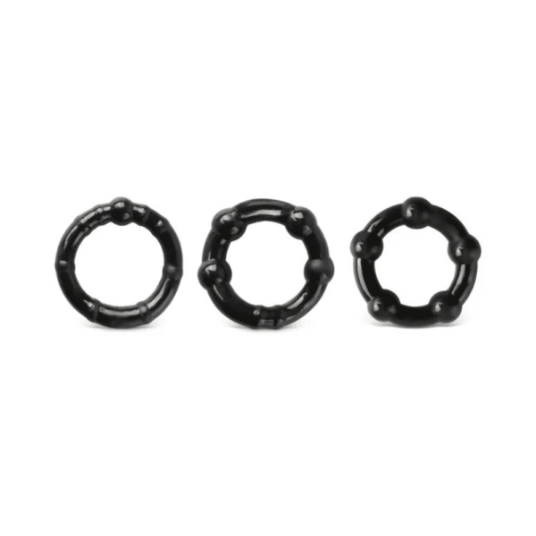 Triple Beaded Cock Ring Set (3 Pack) - image number 1