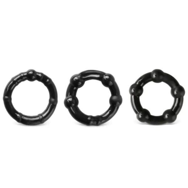 Triple Beaded Cock Ring Set (3 Pack) - image number 1