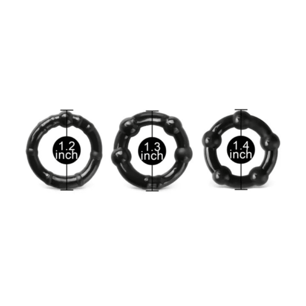 Triple Beaded Cock Ring Set (3 Pack) - image number 2