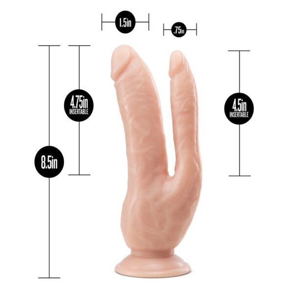 Dr. Skin Dual Penetrating Dildo with Suction Cup 8 Inch - image number 2