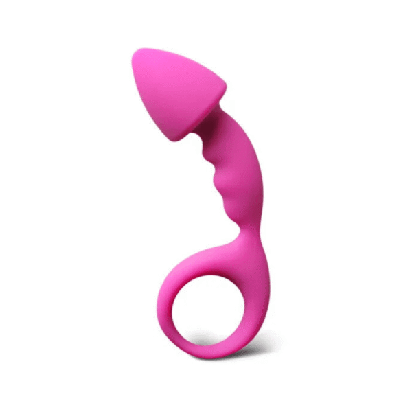Curved Comfort Silicone Butt Plug with Retrieval Ring - image number 1
