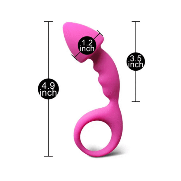 Curved Comfort Silicone Butt Plug with Retrieval Ring - image number 3
