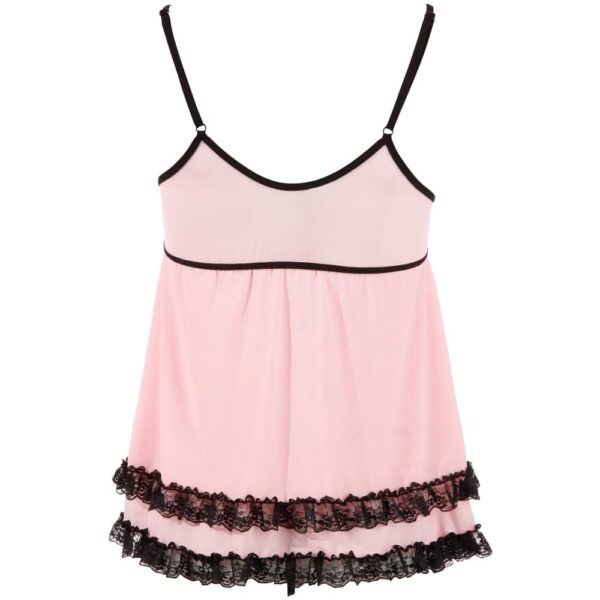 Cottelli Collection Pink Flared Babydoll and Thong Set - image number 4