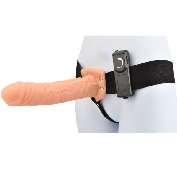 Loving Joy Vibrating Realistic Unisex Hollow Strap-On 8 Inch - image number 1