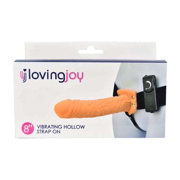 Loving Joy Vibrating Realistic Unisex Hollow Strap-On 8 Inch - image number 4