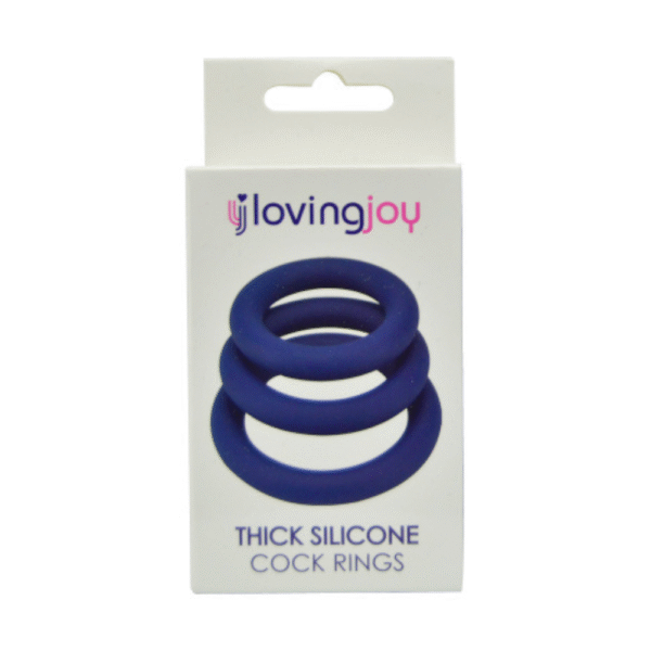 Loving Joy Thick Silicone Cock Ring Set (3 Pack) - image number 3