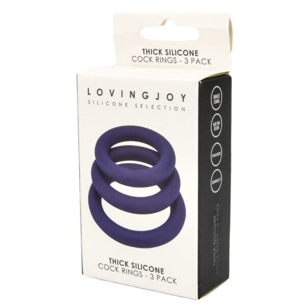 Loving Joy Thick Silicone Cock Ring Set (3 Pack) - image number 3