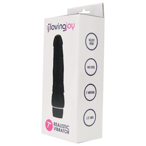 Loving Joy Black Realistic Dildo Vibrator 7 Inch - image number 4