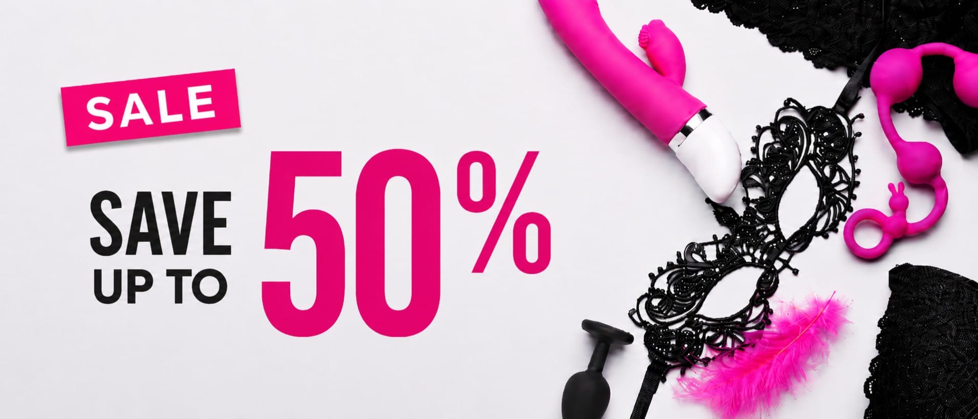 Sale | Save up to 50% – homepage hero banner