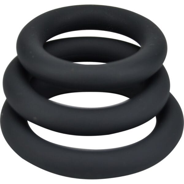 Loving Joy Thick Silicone Cock Rings 3 Pack Grey – image number 1