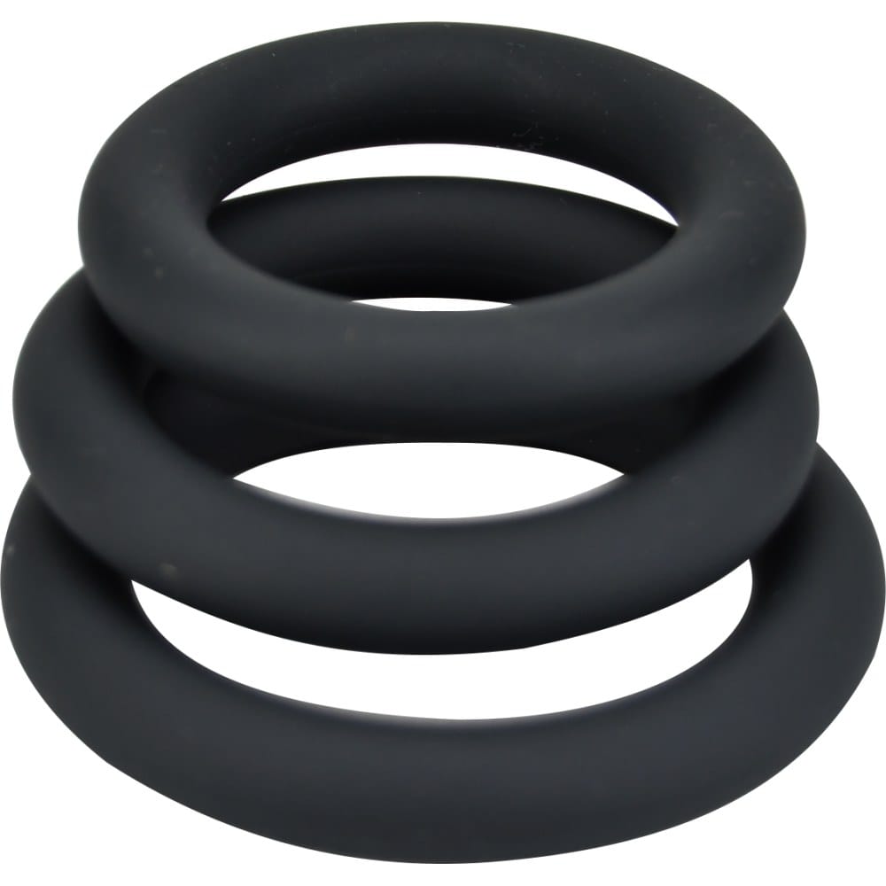 Loving Joy Thick Silicone Cock Rings 3 Pack Grey – image number 1
