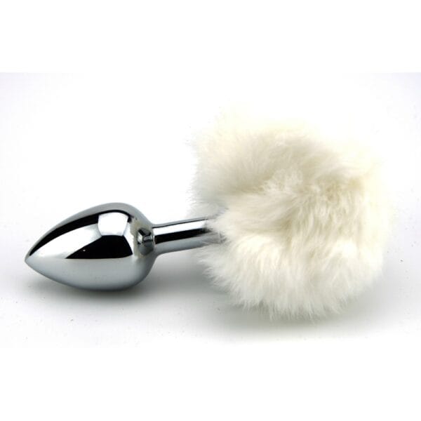 Furry Fantasy White Bunny Tail Butt Plug – image number 1