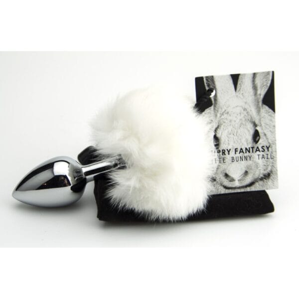Furry Fantasy White Bunny Tail Butt Plug – image number 3