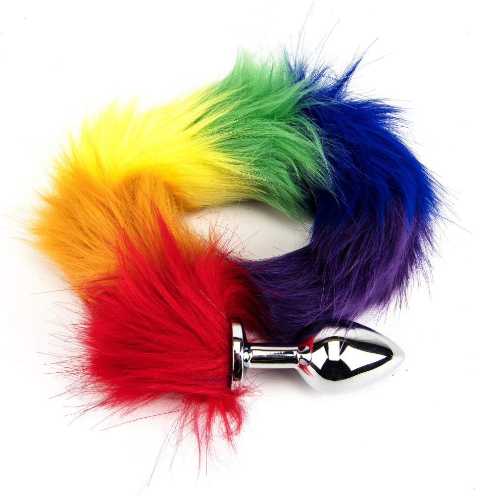 Furry Fantasy Rainbow Tail Butt Plug – image number 1