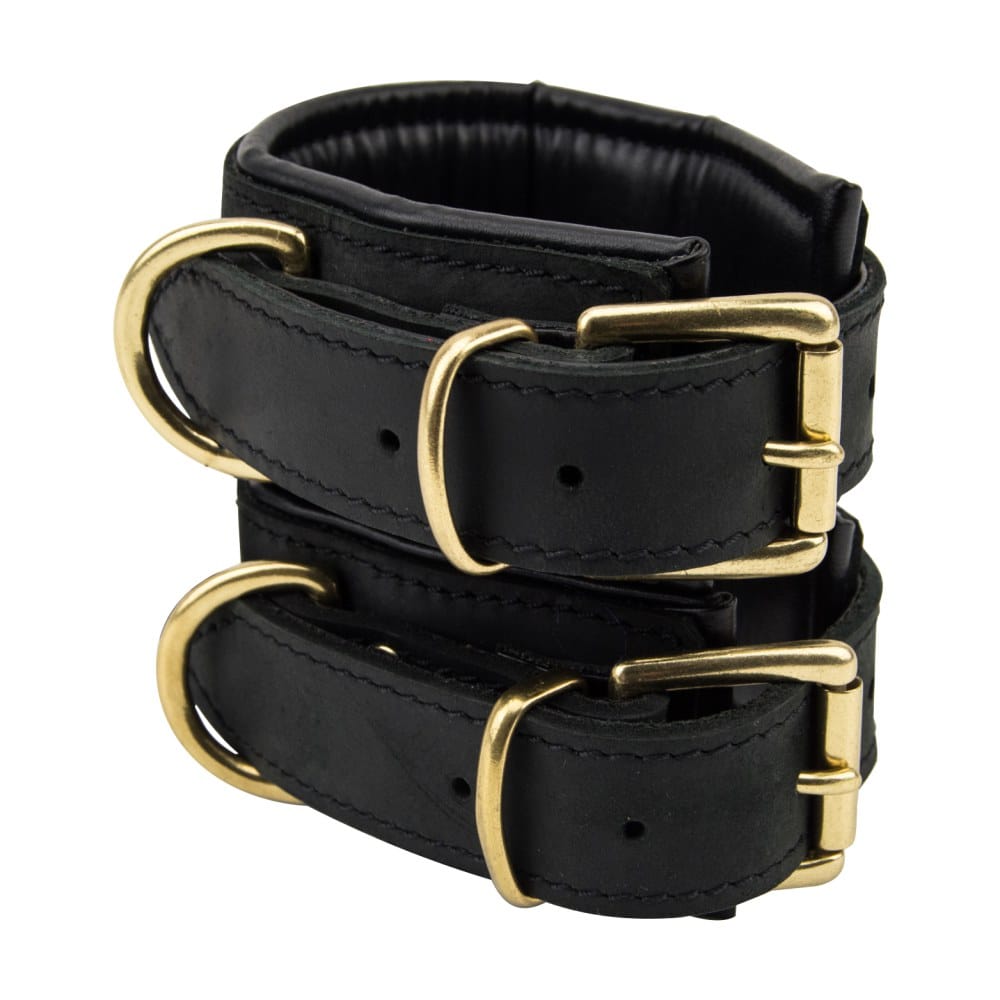Bound Noir Nubuck Leather Slim Wrist Cuffs – image number 1