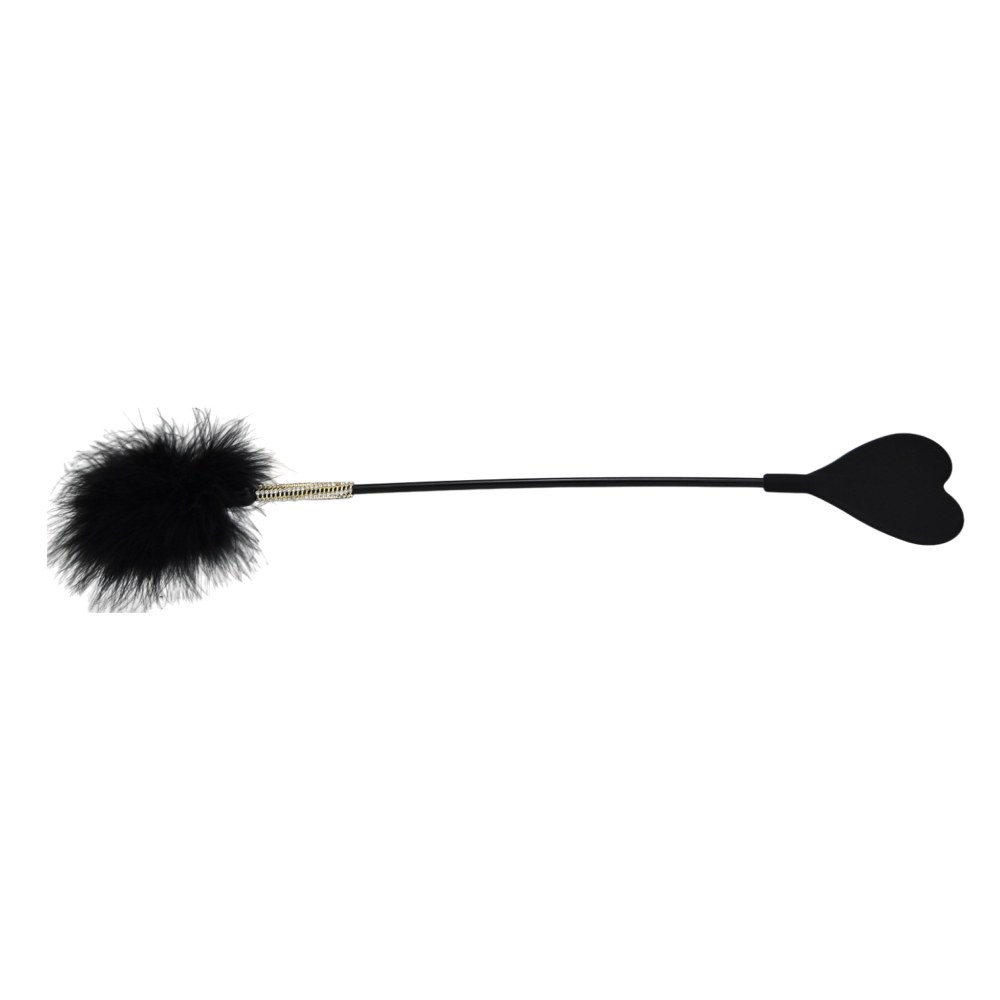 Bound to Please Silicone Heart Shaped Crop with Feather Tickler – image number 1