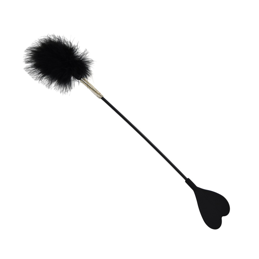 Bound to Please Silicone Heart Shaped Crop with Feather Tickler – image number 2
