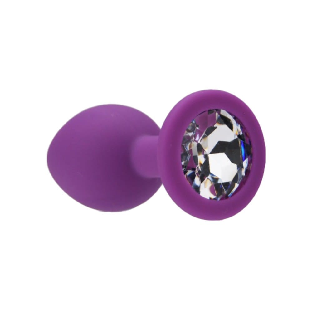 Loving Joy Jewelled Silicone Butt Plug Purple Small – image number 3