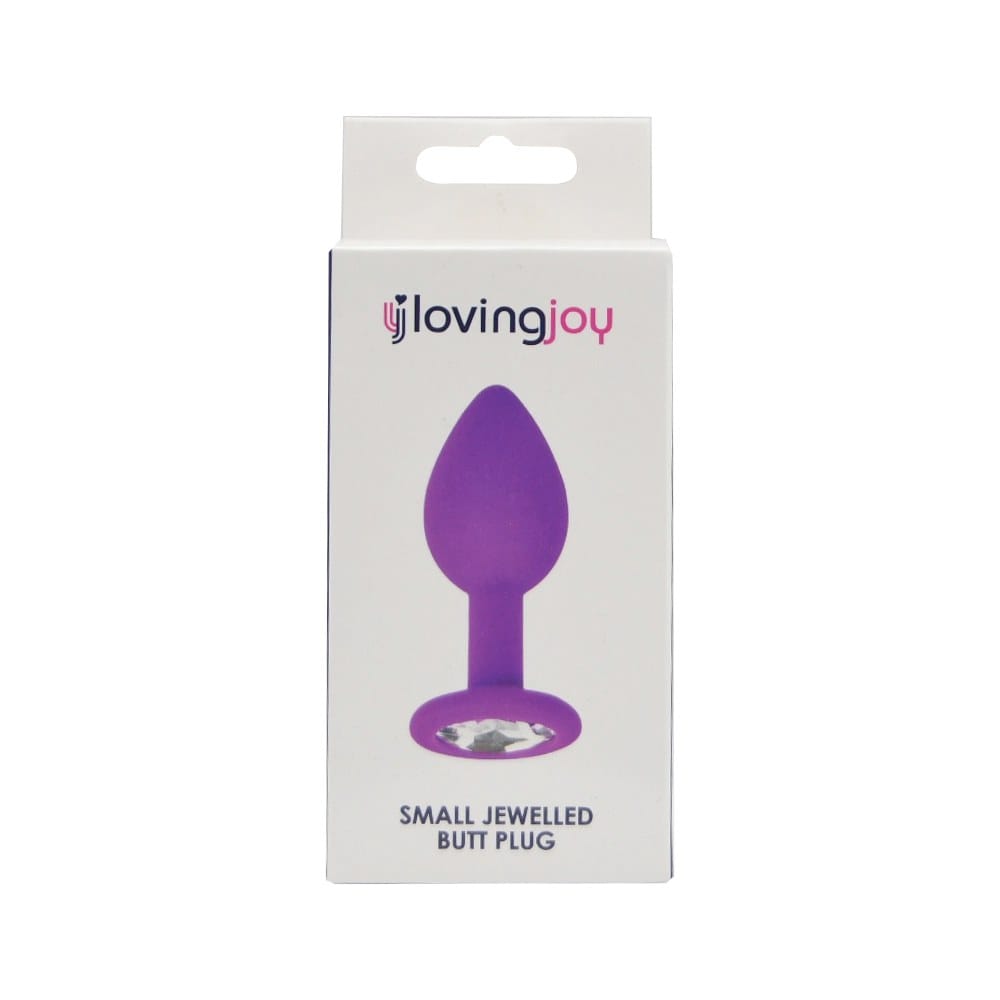 Loving Joy Jewelled Silicone Butt Plug Purple Small – image number 5
