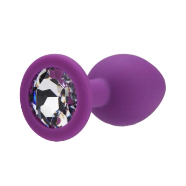 Loving Joy Small Jewelled Purple Silicone Butt Plug – image number 1