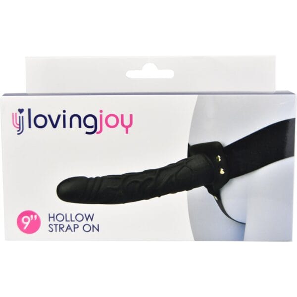 Loving Joy 9 Inch Hollow Strap-On Black – image number 5