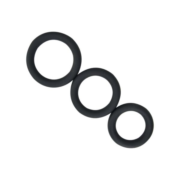Loving Joy Thick Silicone Cock Rings 3 Pack Grey – image number 2