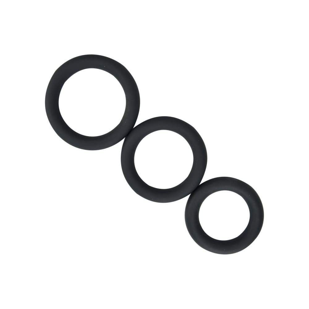Loving Joy Thick Silicone Cock Rings 3 Pack Grey – image number 2