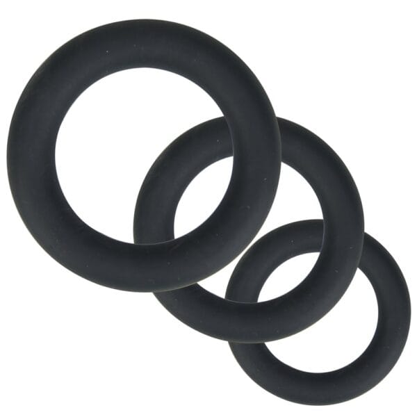 Loving Joy Thick Silicone Cock Rings 3 Pack Grey – image number 3