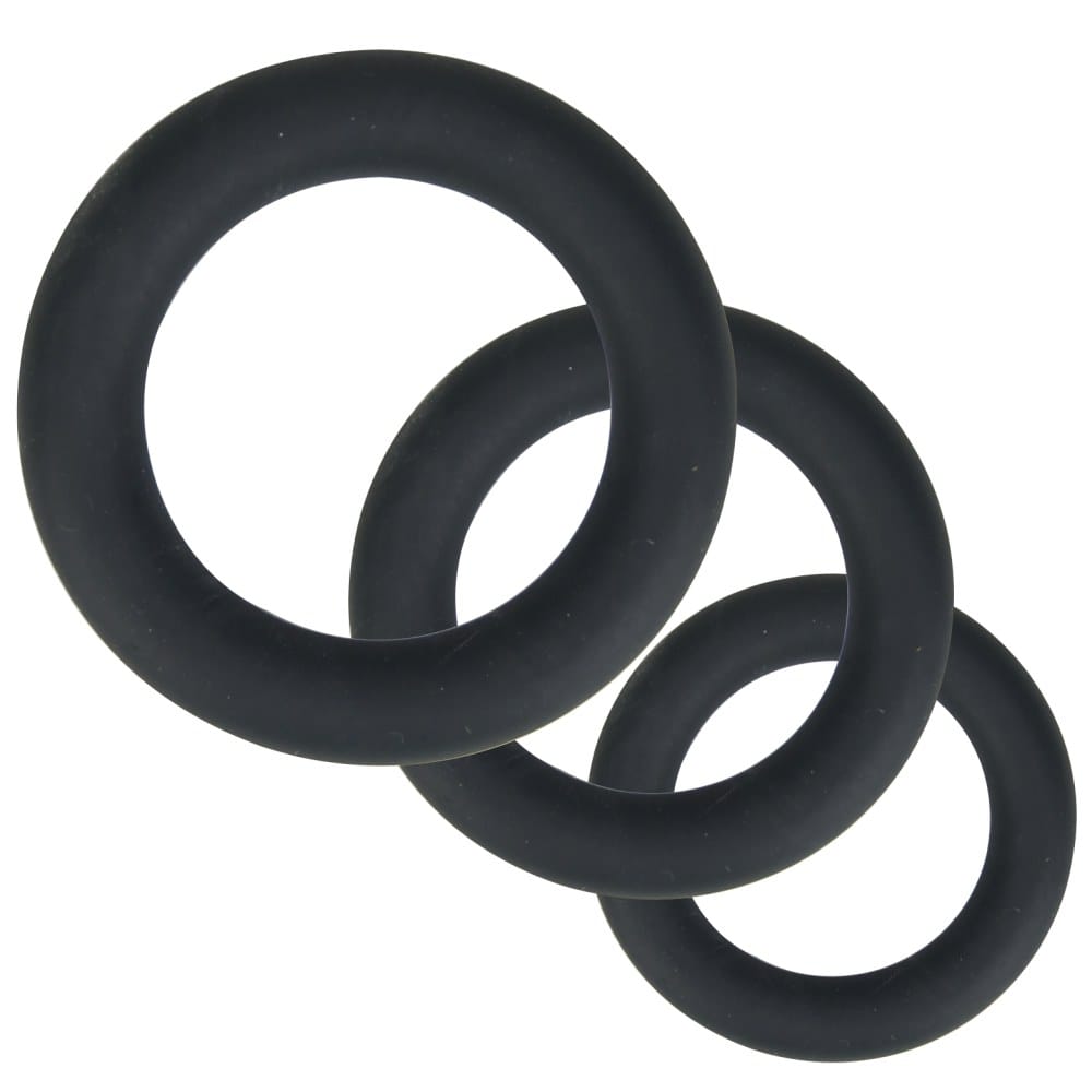 Loving Joy Thick Silicone Cock Rings 3 Pack Grey – image number 3