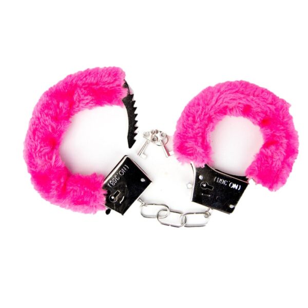 Loving Joy Furry Pink Handcuffs with Quick-Release Keys – image number 2