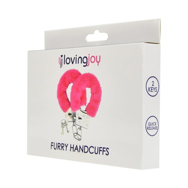 Loving Joy Furry Pink Handcuffs with Quick-Release Keys – image number 3