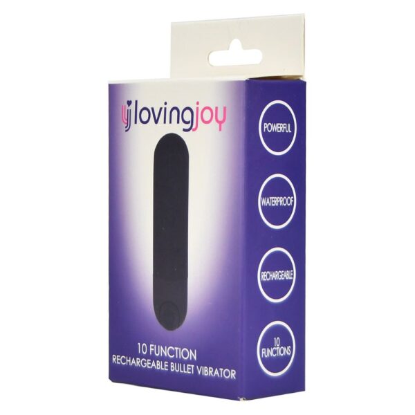 Loving Joy 10 Function Rechargeable Black Bullet Vibrator – image number 2