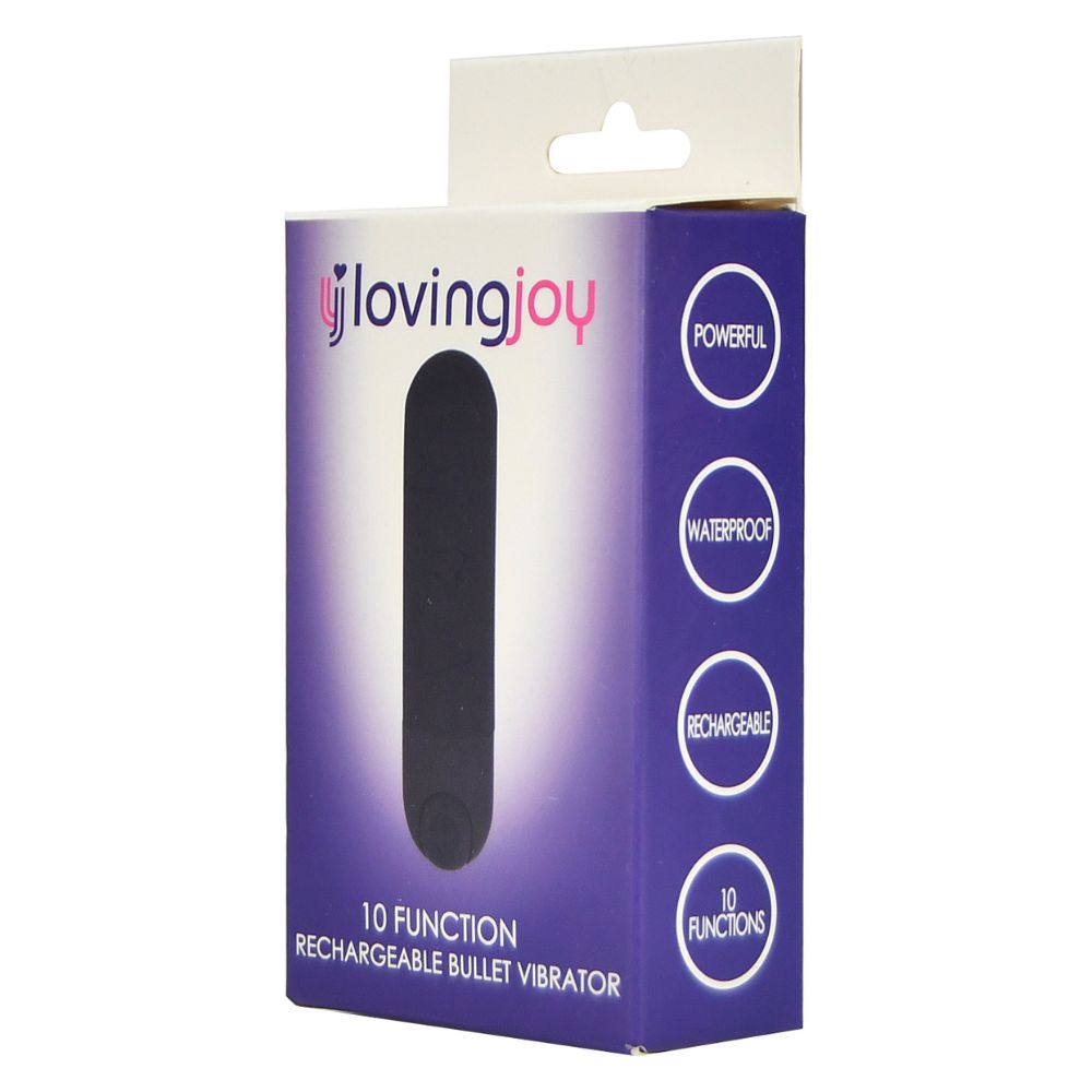 Loving Joy 10 Function Rechargeable Black Bullet Vibrator – image number 2