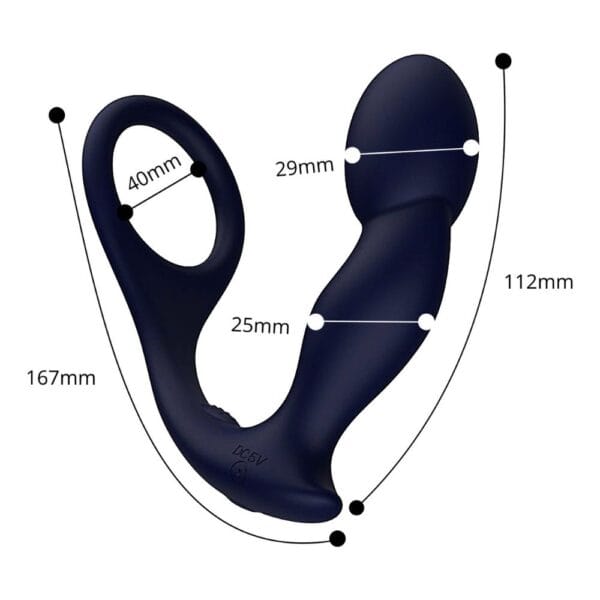 Rev-Pro Remote Control Vibrating Prostate Massager with Cock Ring – image number 3
