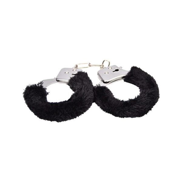 Bound to Play Heavy Duty Furry Handcuffs Black – image number 1