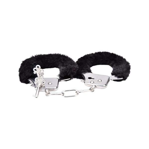 Bound to Play Heavy Duty Furry Handcuffs Black – image number 2
