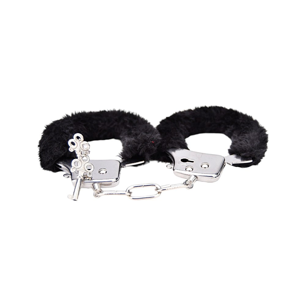 Bound to Play Heavy Duty Furry Handcuffs Black – image number 2