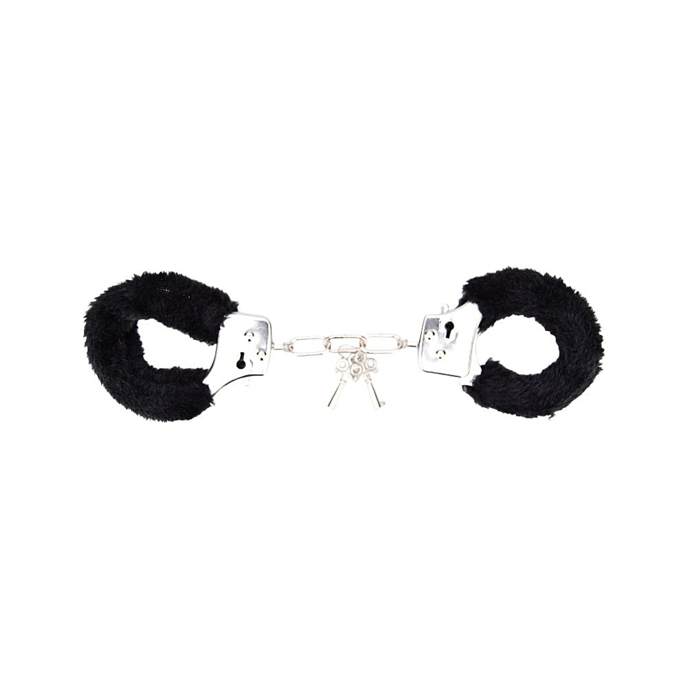 Bound to Play Heavy Duty Furry Handcuffs Black – image number 3