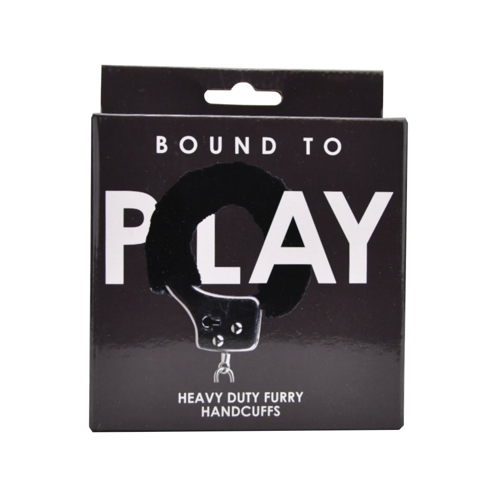 Bound to Play Heavy Duty Furry Handcuffs Black – image number 4