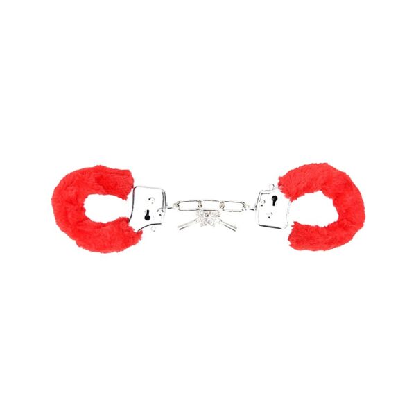 Bound to Play Heavy Duty Furry Handcuffs Red – image number 3