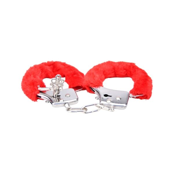 Bound to Play Heavy Duty Furry Handcuffs Red – image number 2
