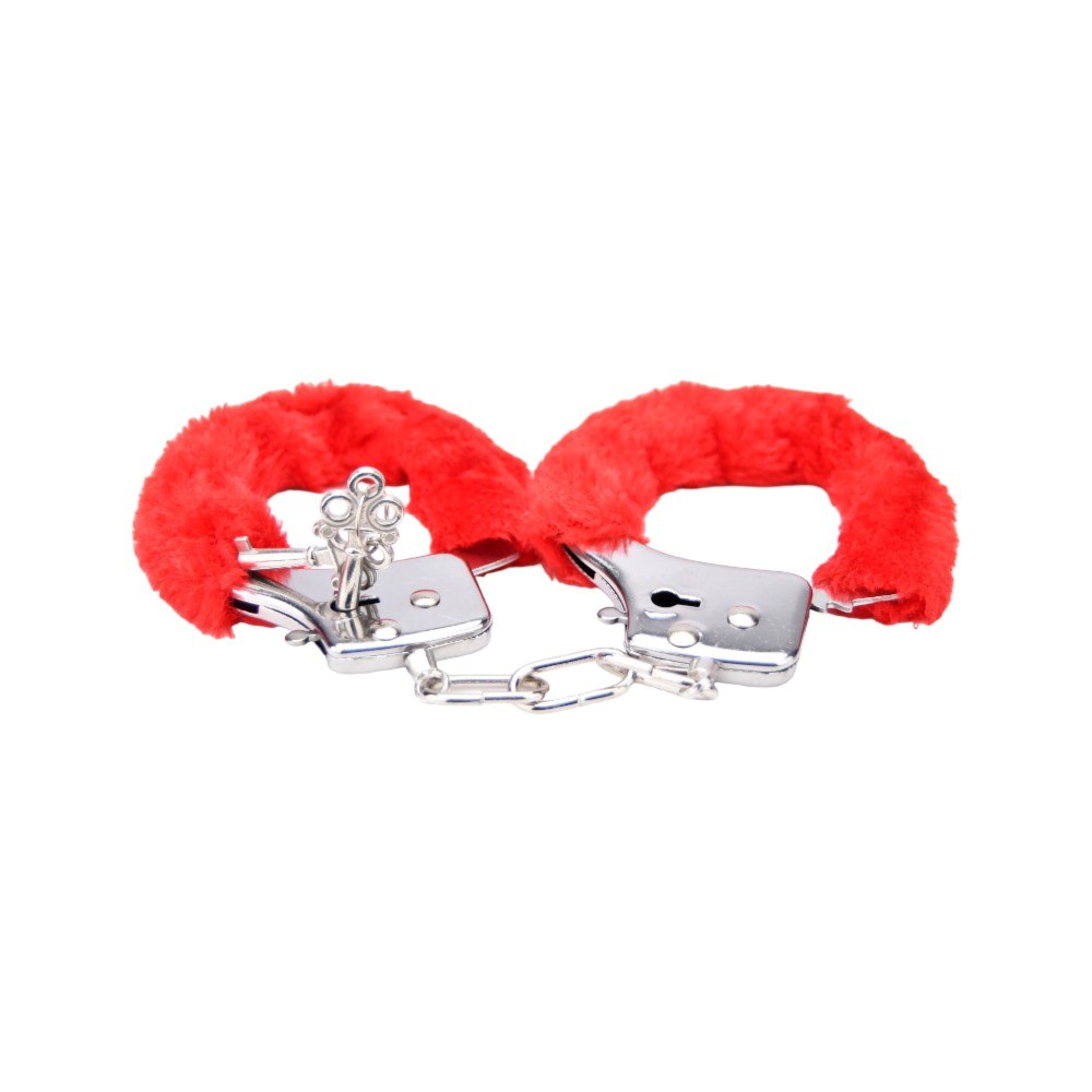 Bound to Play Heavy Duty Furry Handcuffs Red – image number 2