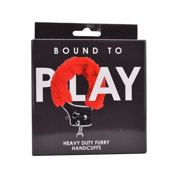 Bound to Play Heavy Duty Furry Handcuffs Red – image number 4