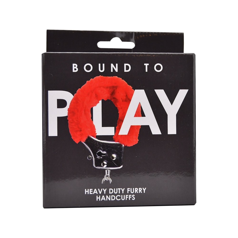 Bound to Play Heavy Duty Furry Handcuffs Red – image number 4