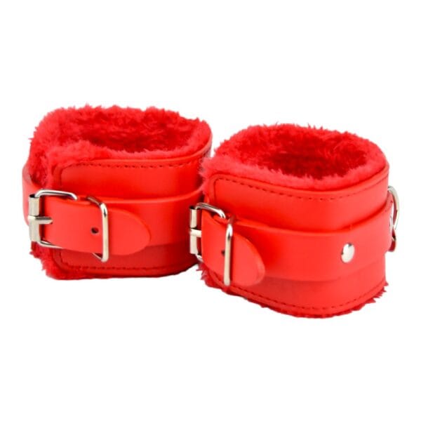 Bound to Please Furry Plush Wrist Cuffs Red – image number 3