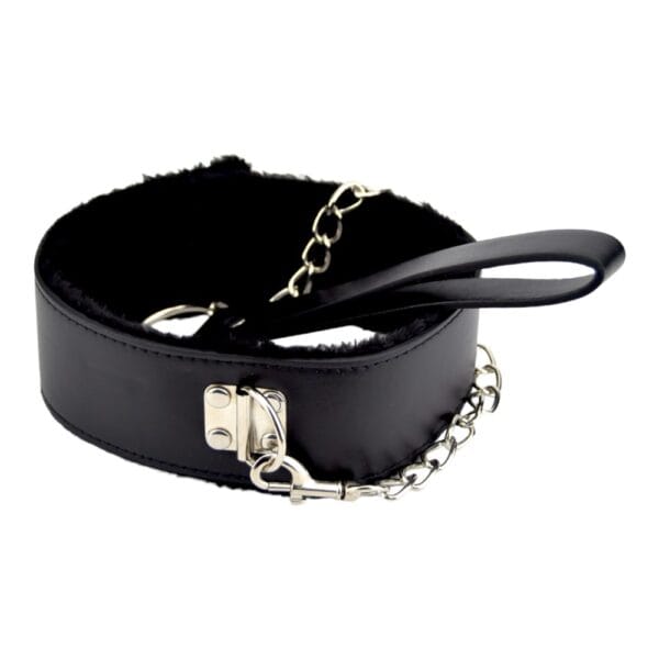 Bound to Please Furry Collar with Leash Black – image number 5