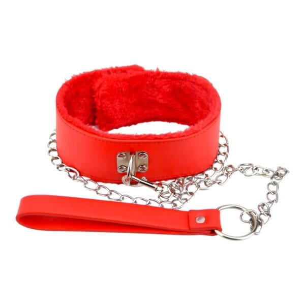 Bound to Please Furry Collar with Leash Red – image number 1
