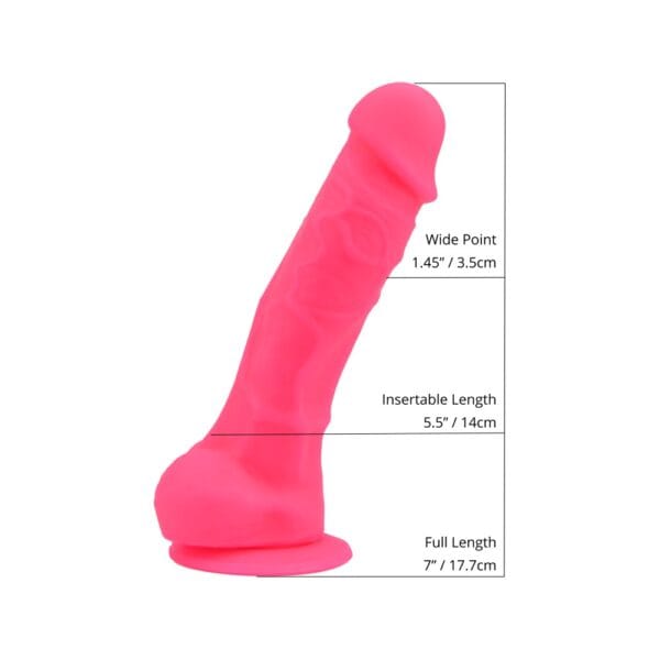 Loving Joy Realistic Pink Suction Cup Dildo with Balls 7 Inch – image number 4