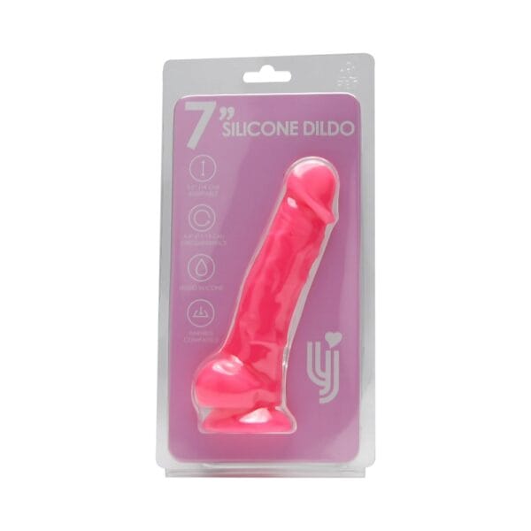 Loving Joy Realistic Pink Suction Cup Dildo with Balls 7 Inch – image number 5