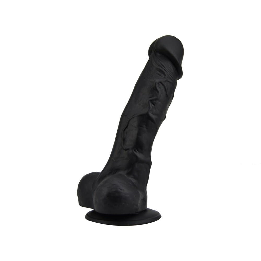 Loving Joy Realistic Black Suction Cup Dildo with Balls 7 Inch – image number 1